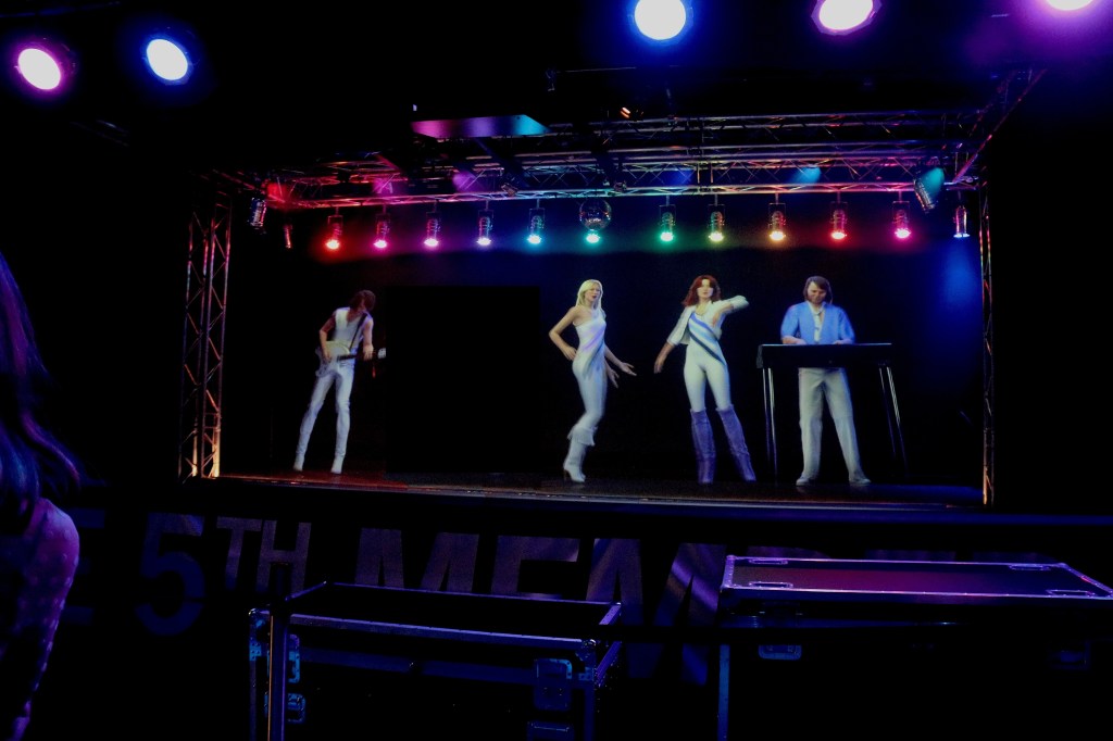 Holograms of Björn, Agnetha, Anni-Frid and Benny invite visitors to join them on stage as “the 5th member” at ABBA The Museum in Stockholm, Sweden