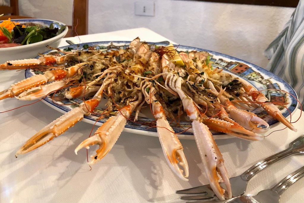 Scampi alla griglia at Trattoria al Gatto Nero, Burano, Veneto, Italy
